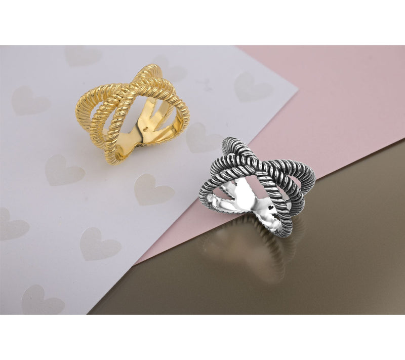 Christian James by Scott Grimes Sterling Silver Ripple X-Ring — View 6
