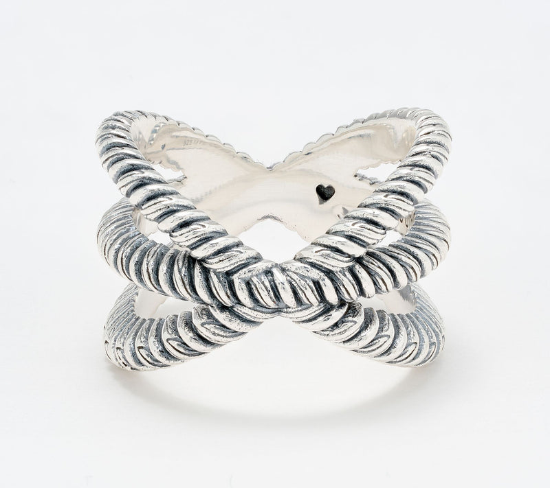 Christian James by Scott Grimes Sterling Silver Ripple X-Ring — Main view