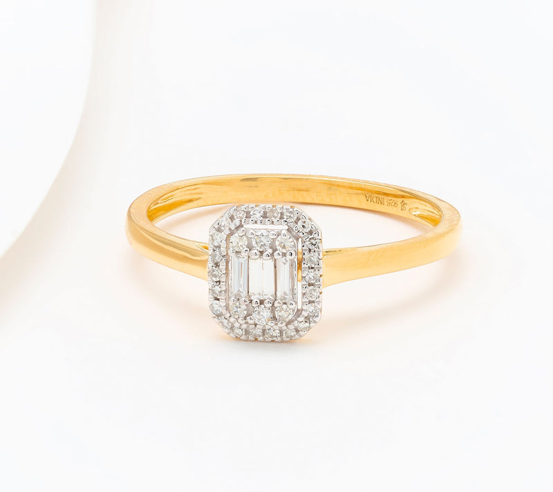 Affinity Diamonds 0.15 cttw Choice of Shape Ring, Yellow — View 2