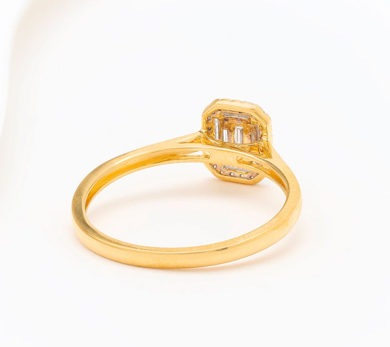 Affinity Diamonds 0.15 cttw Choice of Shape Ring, Yellow — View 3