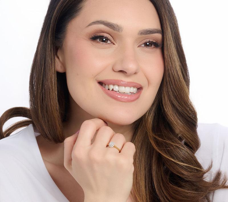 Affinity Diamonds 0.15 cttw Choice of Shape Ring, Yellow — View 4