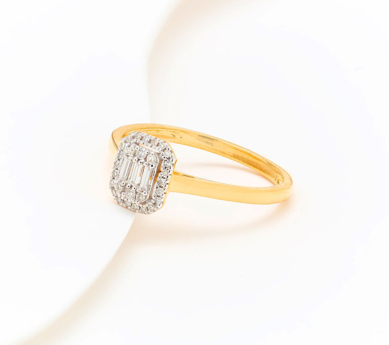 Affinity Diamonds 0.15 cttw Choice of Shape Ring, Yellow — Main view