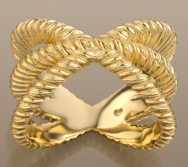Christian James by Scott Grimes 14K Gold Clad Ripple X-Ring — View 8
