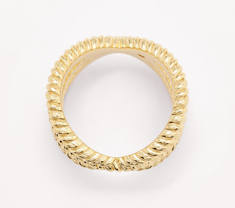 Christian James by Scott Grimes 14K Gold Clad Ripple X-Ring — View 2