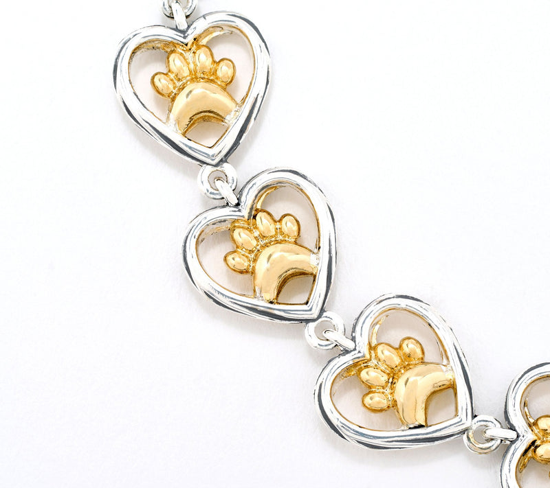 Christian James by Scott Grimes Two-Tone Paw Link Bracelet 13.0g — View 2