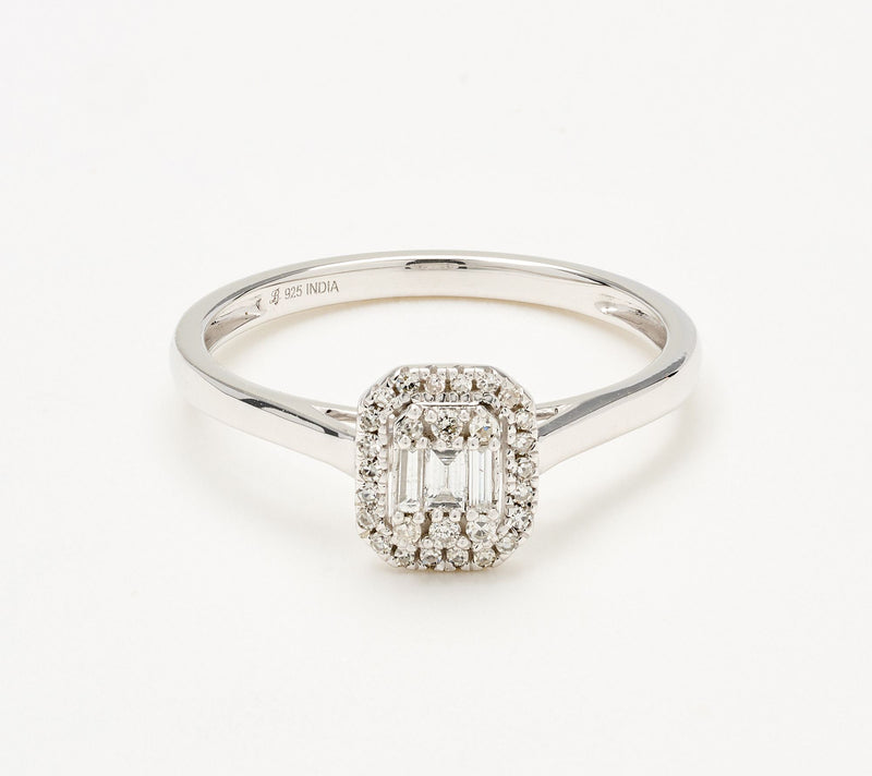 Affinity Diamonds 0.15 cttw Choice of Shape Ring, White — View 2