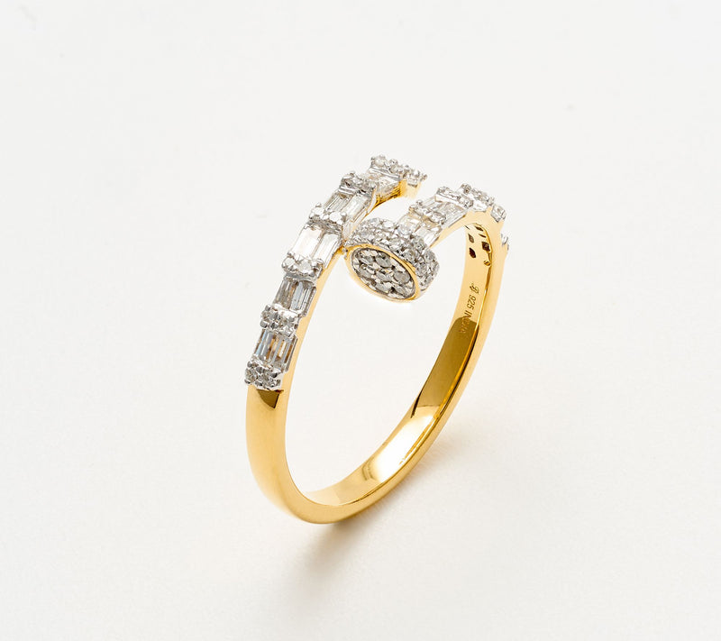 Affinity Diamonds 0.50 cttw Nail Head Mixed Ring, Sterling — View 3