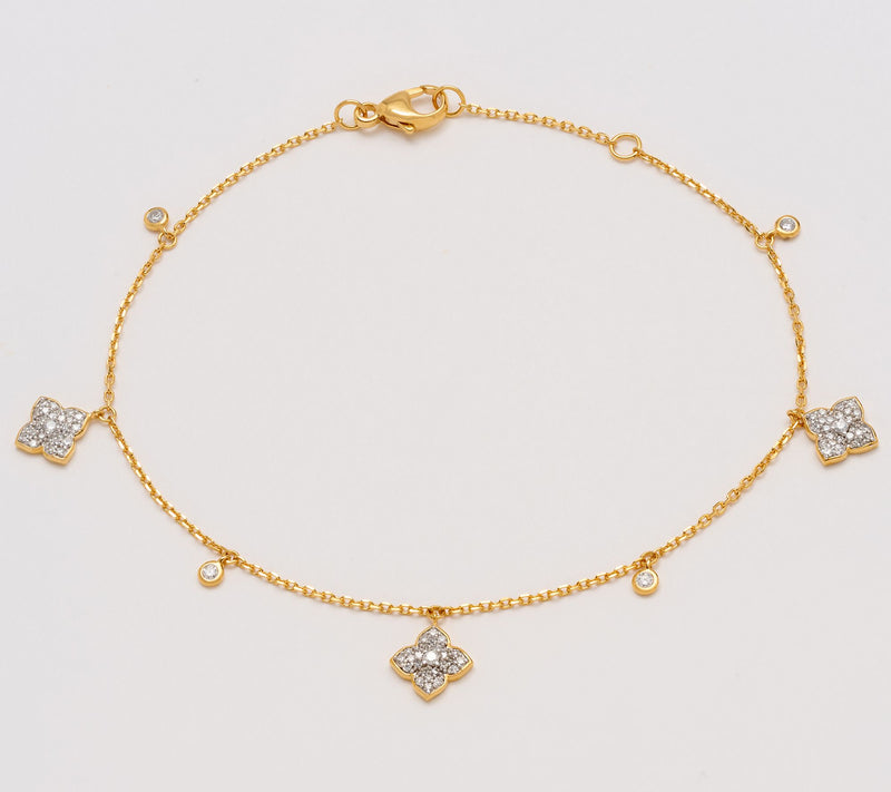 Affinity Diamonds .25 cttw Clover Station Bracelet, Sterl — Main view