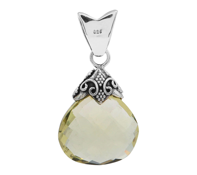 Artisan Crafted Sterling Silver Solitaire Gemstone Pendant — View 4