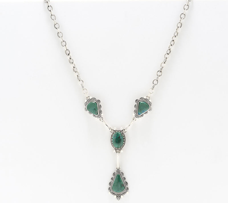 American West Sterling Four Gemstone Y Necklace — Main view