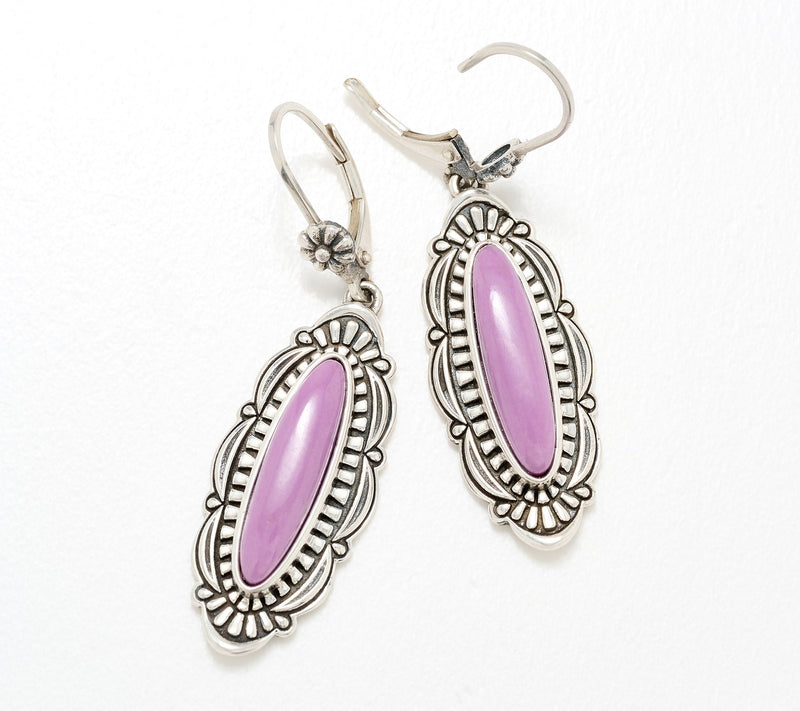American West Sterling Elongated Oval Gemstone Earrings — View 2
