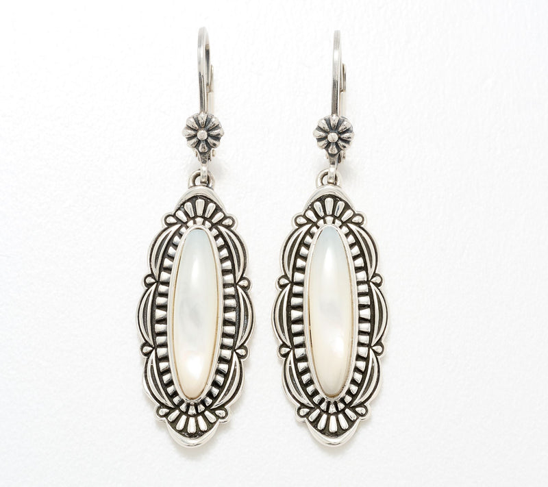 American West Sterling Elongated Oval Gemstone Earrings — View 12