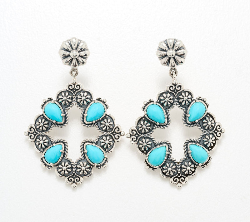 American West Sterling Sleeping Beauty Diamond Shape Earrings — Main view