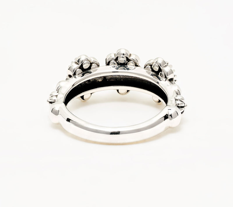 American West Sterling Concha Gemstone 3 Stone Ring — View 3