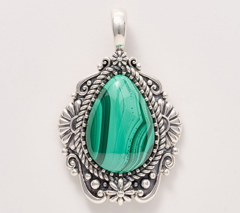 American West Sterling Pear Gemstone Concha Enhancer — Main view