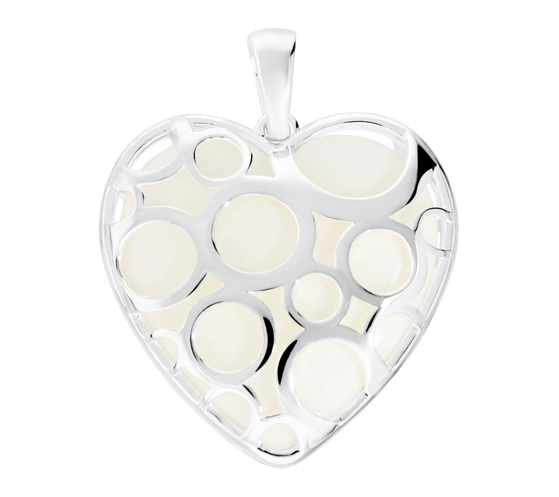 Italian Silver Open Circle Heart Pendant, Sterling — Main view