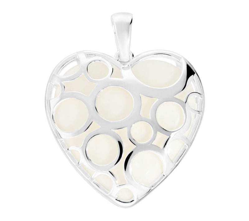 Italian Silver Open Circle Heart Pendant, Sterling — View 5