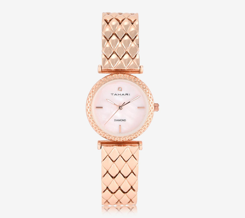 Tahari Women's Rosetone Diamond Accent Watch — View 4