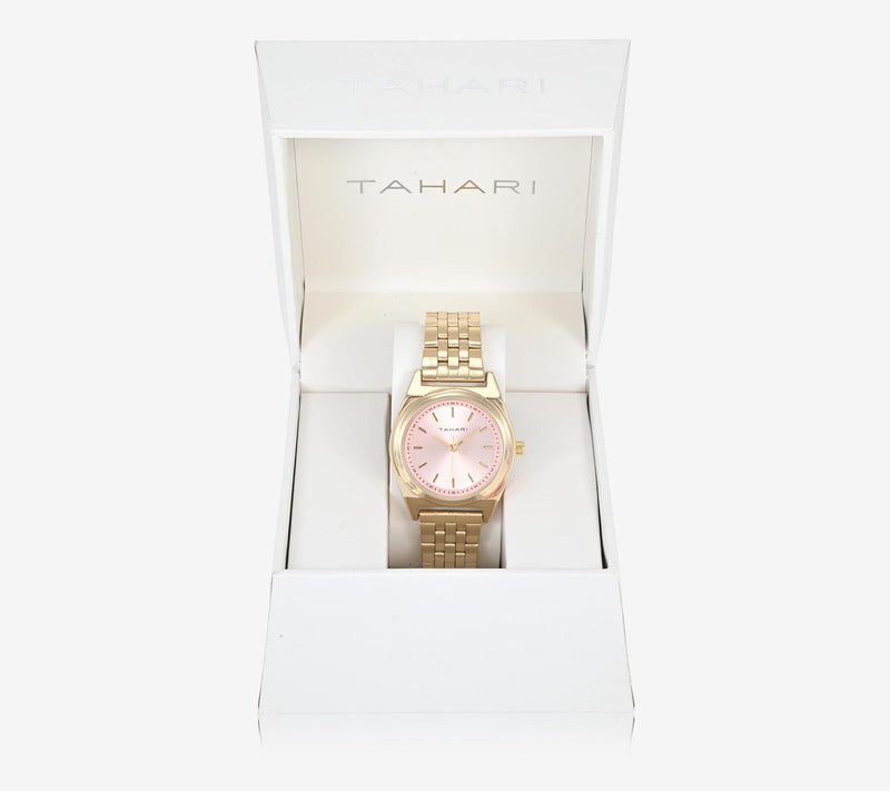 Tahari Women's Goldtone Pink Dial Watch — View 2
