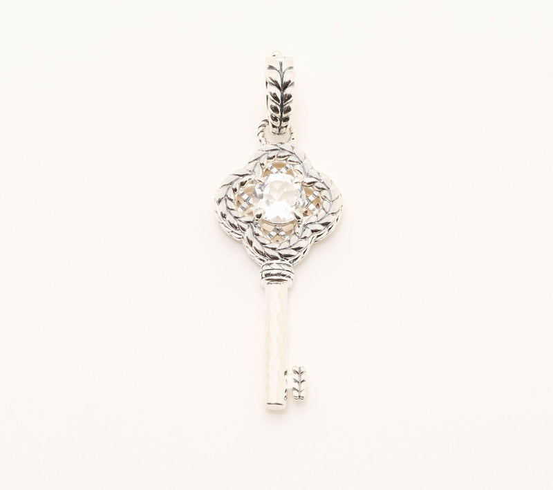 JAI Sterling Silver Gemstone Key of Love Enhancer — Main view