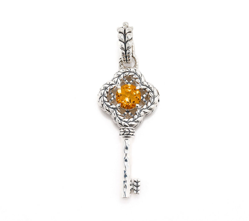 JAI Sterling Silver Gemstone Key of Love Enhancer — View 14