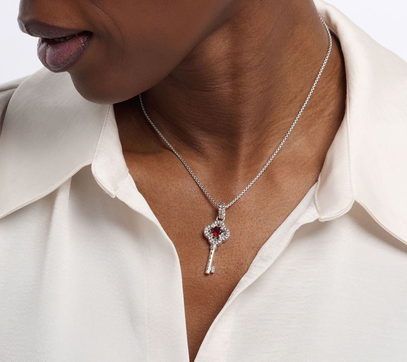 JAI Sterling Silver Gemstone Key of Love Enhancer — View 5