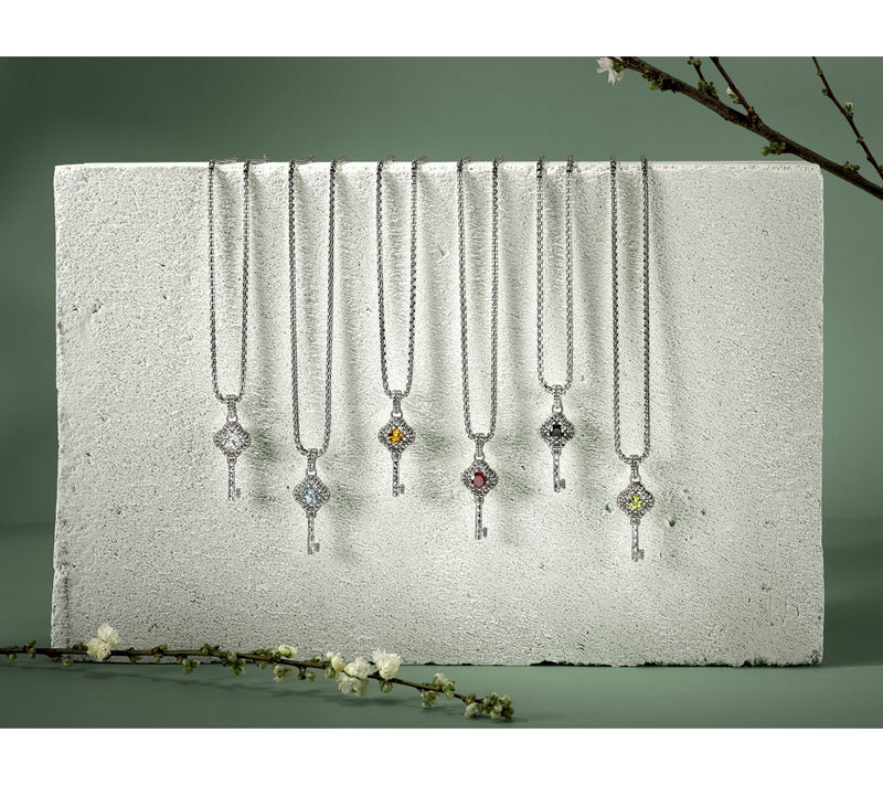 JAI Sterling Silver Gemstone Key of Love Enhancer — View 4