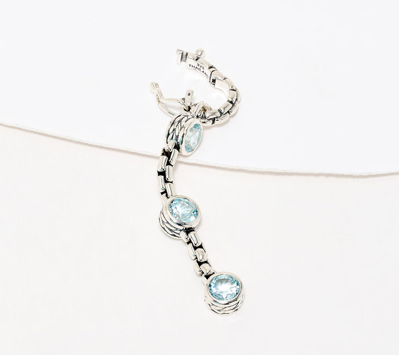 JAI Sterling Bezel Set Gemstone Box Chain Enhancer — View 2