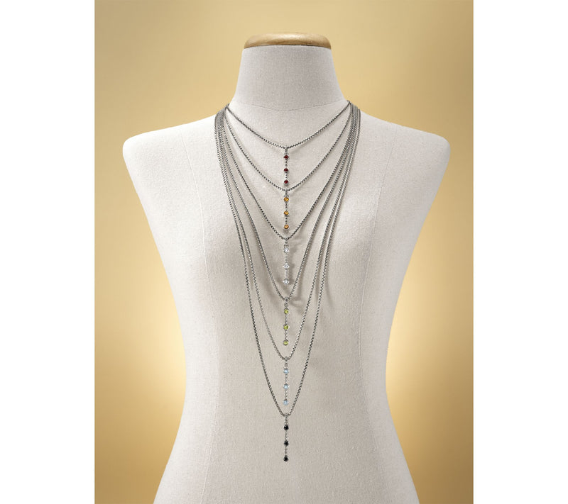 JAI Sterling Bezel Set Gemstone Box Chain Enhancer — View 3