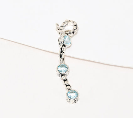 JAI Sterling Bezel Set Gemstone Box Chain Enhancer