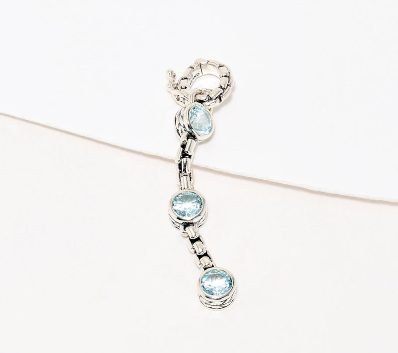 JAI Sterling Bezel Set Gemstone Box Chain Enhancer — Main view