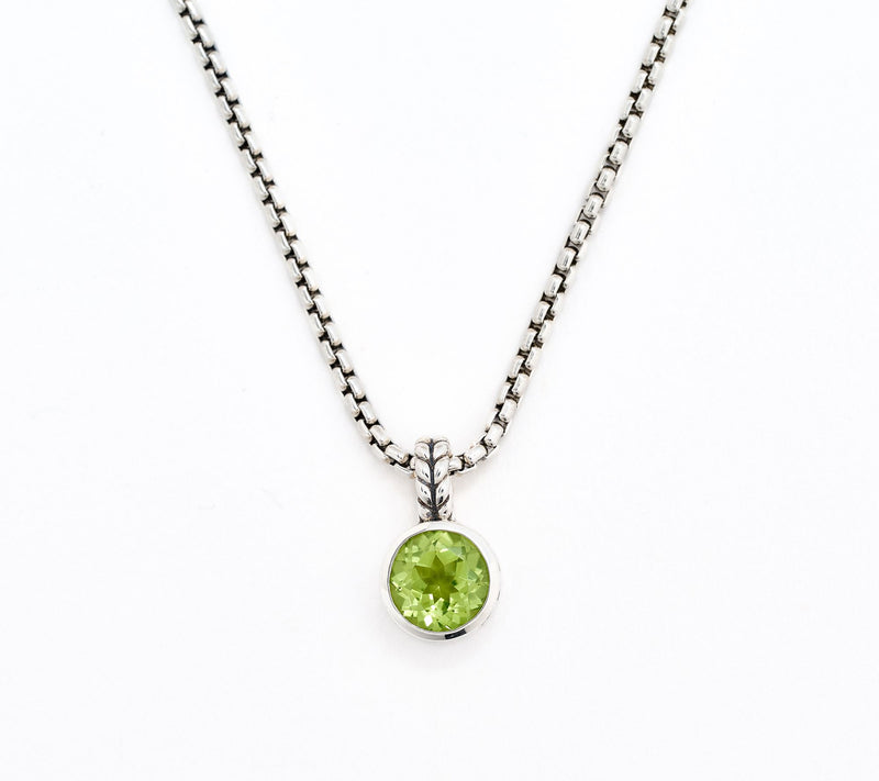 JAI Sterling Silver Solitaire Gem Baby Box Chain Necklace 16-20" — View 12