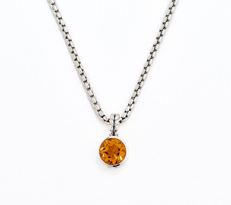 JAI Sterling Silver Solitaire Gem Baby Box Chain Necklace 16-20" — View 13