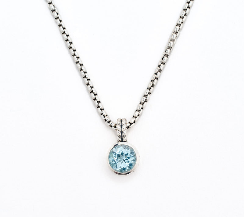 JAI Sterling Silver Solitaire Gem Baby Box Chain Necklace 16-20" — View 15