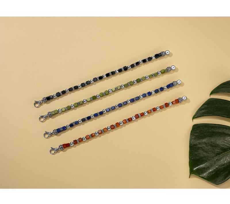 JAI Ireland Sterling Silver Cara Rope Gemstone Bead Bracelet, 9.2g — View 4