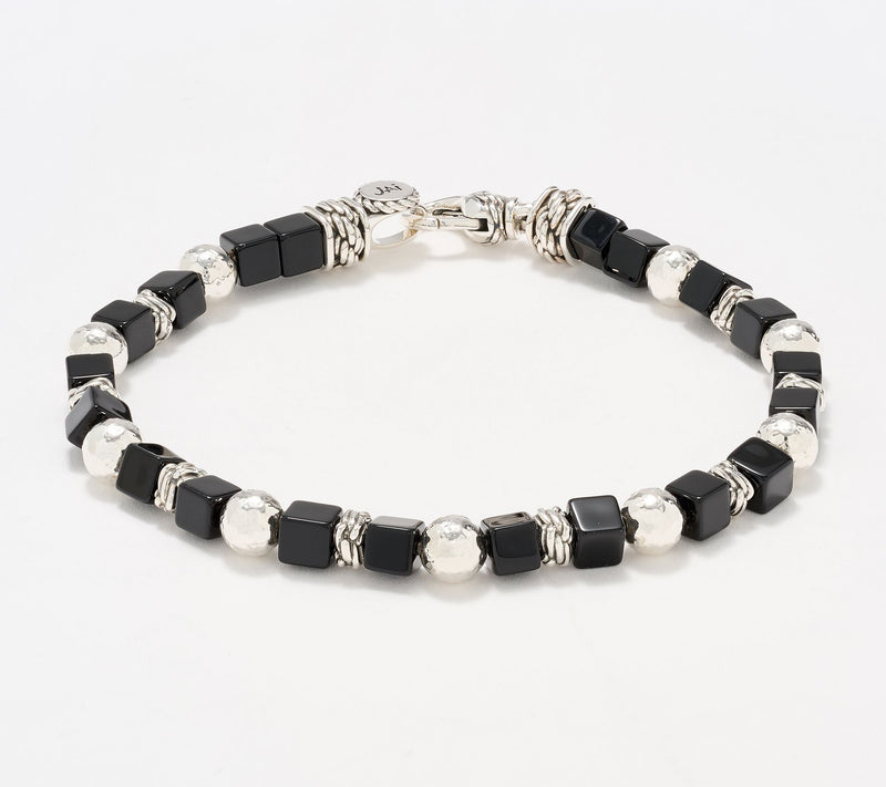 JAI Ireland Sterling Silver Cara Rope Gemstone Bead Bracelet, 9.2g — View 13