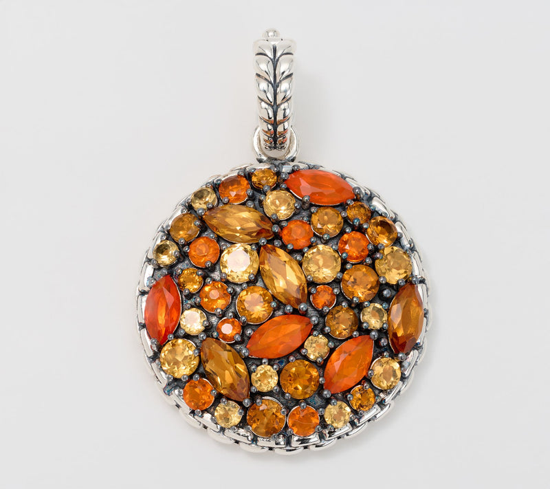 JAI Sterling Silver Multi-Gemstone Disc Enhancer, 7g — View 16