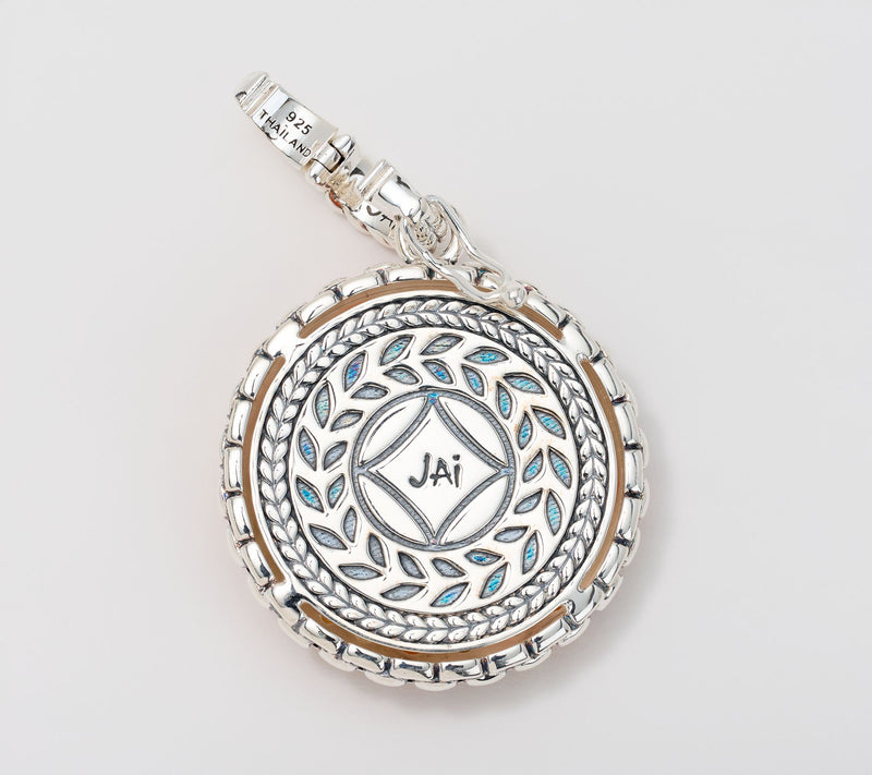 JAI Sterling Silver Multi-Gemstone Disc Enhancer, 7g — View 2