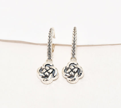 JAI Ireland Sterling Silver Symbols of Love Leverback Earrings