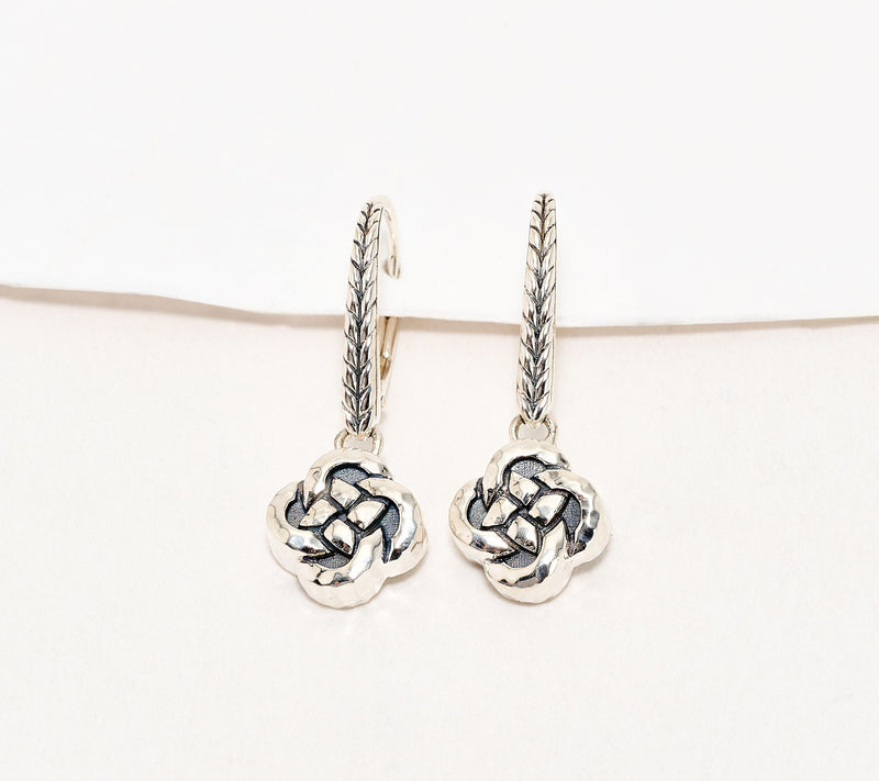 JAI Ireland Sterling Silver Symbols of Love Leverback Earrings — Main view