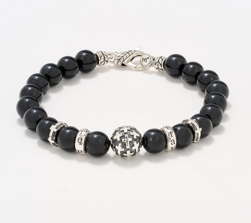 JAI Sterling Silver Message Gemstone Bead Bracelet, 11g — View 9