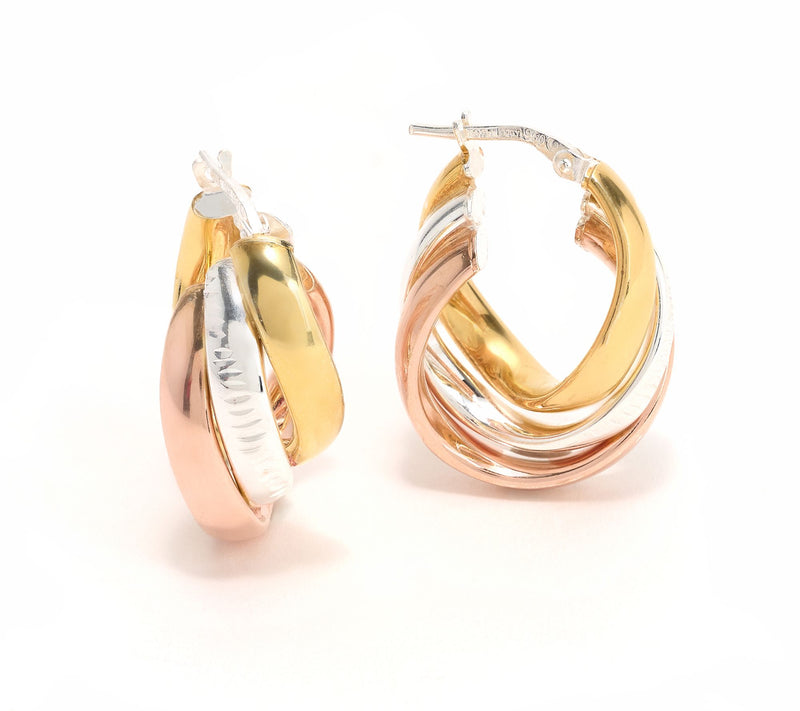 Ultrafine 950 Silver Polished & Textured 3 Row Wrap Earrings — View 5