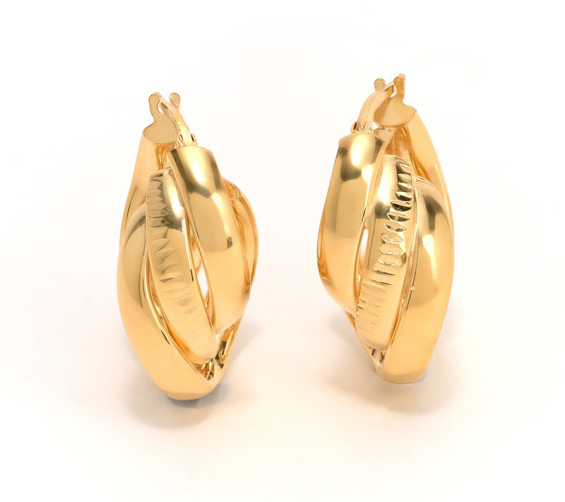 Ultrafine 950 Silver Polished & Textured 3 Row Wrap Earrings — View 8