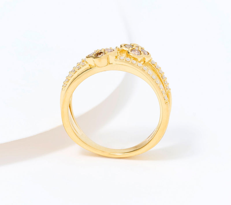 Accents by Affinity .45 cttw Diamond Floral Band Ring, Sterling — View 3