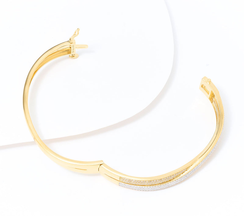 Affinity Diamonds 1.65 cttw Criss-Cross Bangle, Sterl — View 3