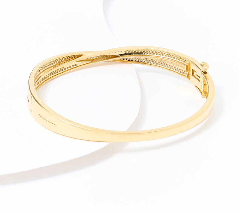Affinity Diamonds 1.65 cttw Criss-Cross Bangle, Sterl — View 2