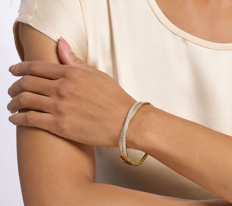 Affinity Diamonds 1.65 cttw Criss-Cross Bangle, Sterl — View 4