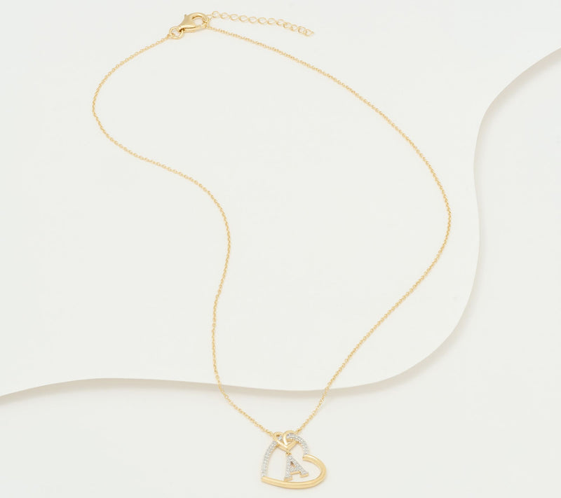 Accents by Affinity Diamonds Initial Pave Necklace, Sterl — View 4