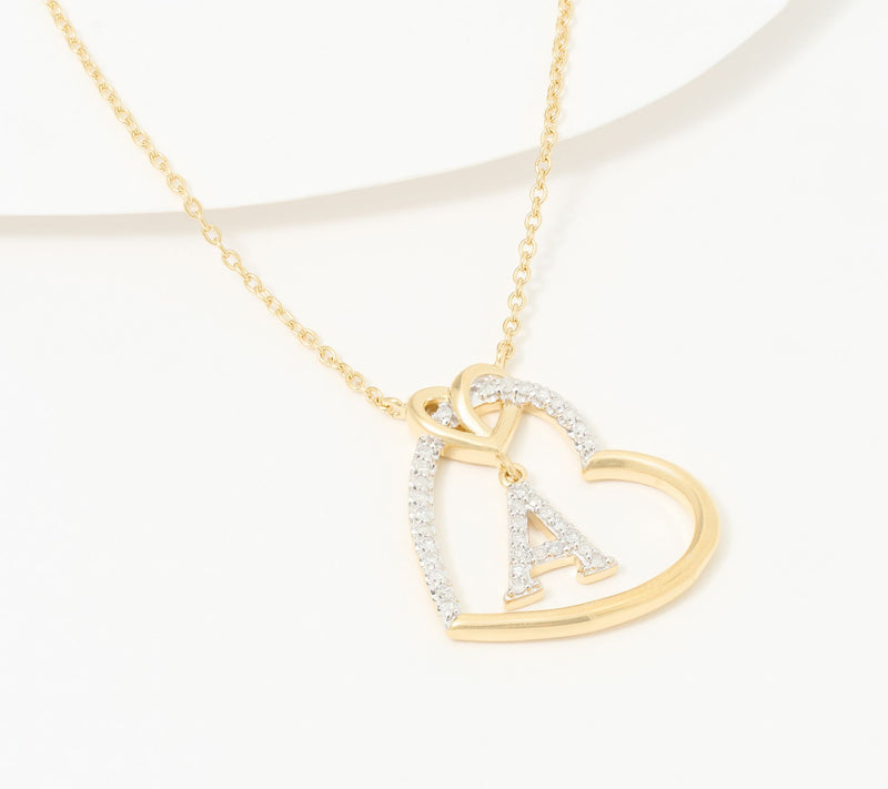 Accents by Affinity Diamonds Initial Pave Necklace, Sterl — View 3