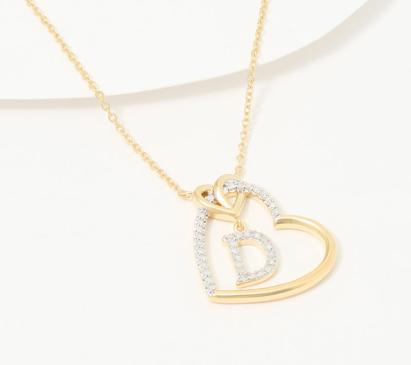 Accents by Affinity Diamonds Initial Pave Necklace, Sterl — View 34